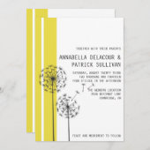 レトロタンデオンイエローミニマル結婚リスト 招待状 (正面/裏面)