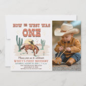 レトロタン写真How West Was One 1 Birthday 招待状 (正面)