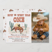 レトロタン写真How West Was One 1 Birthday 招待状 (正面/裏面)