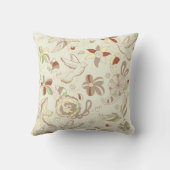 レトロタン&ブラウンフローラ装飾用クッション クッション (裏面)