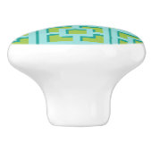 レトロターコイズおよびグリーントレリスセラミックプル セラミックノブ (側面)