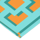 レトロターコイズとオレンジトレリステーブルランナー ロングテーブルランナー (コーナー)