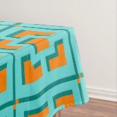 レトロターコイズアンドオレンジトレリステーブルクロス テーブルクロス (インサイチュ)