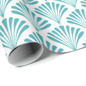 レトロターコイズアートデコファンパターン ラッピングペーパー (ロールコーナー)