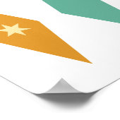 レトロターコイズオレンジクリームスターズダイヤモンド ポスター (角)