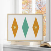 レトロターコイズオレンジクリームスターズダイヤモンド ポスター