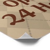 レトロターコイズコーヒーショップサインアート ポスター (角)