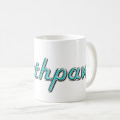 レトロターコイズサウスポー コーヒーマグカップ (正面右)