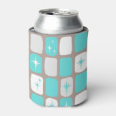 レトロターコイズスターバストクーラーボックス 缶クーラー (缶正面)