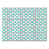 レトロターコイズスターバストTableloth *小プリント テーブルクロス (正面(横))