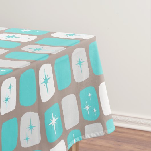 レトロターコイズスターバストTableloth *小プリント テーブルクロス (インサイチュ)