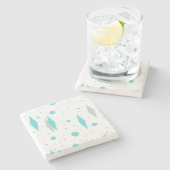 レトロターコイズダイヤモンド&スターバストストーンコースター ストーンコースター (横)