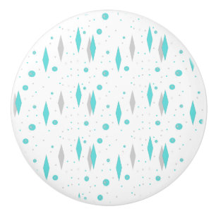 レトロターコイズダイヤモンド&スターバストセラミックノブ セラミックノブ