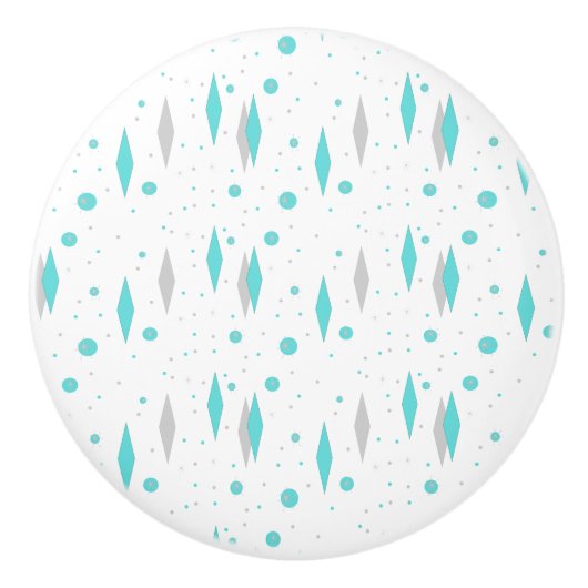 レトロターコイズダイヤモンド&スターバストセラミックノブ セラミックノブ (正面)