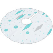 レトロターコイズダイヤモンド&スターバストツリースカート ブラッシュドポリエステルツリースカート (アングル)