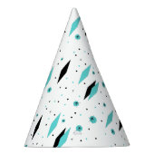 レトロターコイズダイヤモンド&スターバストパーティーハット パーティーハット (右)