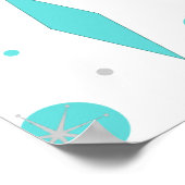 レトロターコイズダイヤモンド&スターバストポスター ポスター (角)