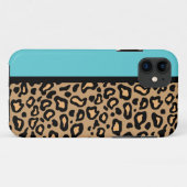 レトロターコイズヒョウ柄iPhoneケースギフト Case-Mate iPhoneケース (裏面(横))