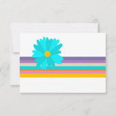 レトロターコイズベビーガールシャワーサンキュー サンキューカード (裏面)