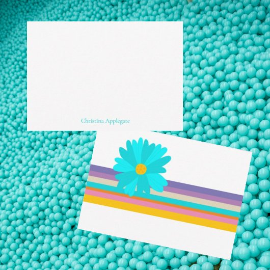 レトロターコイズベビーガールシャワーサンキュー サンキューカード