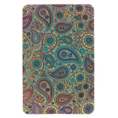 レトロターコイズレインボーペイズリーモチーフ マグネット (縦)