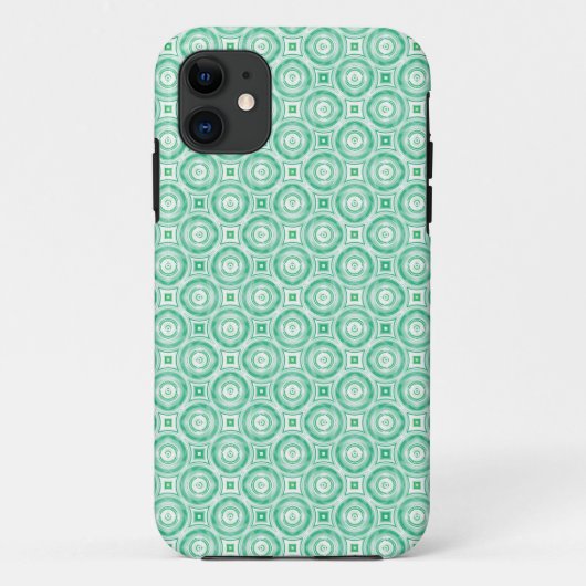レトロターコイズ円抽象芸術 Case-Mate iPhoneケース (裏面)