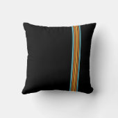 レトロターコイズ及びオレンジストライプ クッション (裏面)