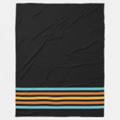 レトロターコイズ及びオレンジストライプ フリースブランケット (正面)