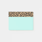 レトロターコイズOffice Leopard Print Post It Notes ポストイット (正面)