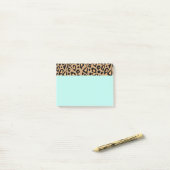 レトロターコイズOffice Leopard Print Post It Notes ポストイット (デスク上)
