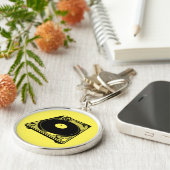 レトロターンテーブルグラフィック(黒) キーホルダー (側面)