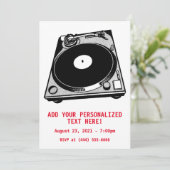レトロターンテーブルグラフィック(黒) 招待状 (スタンド正面)