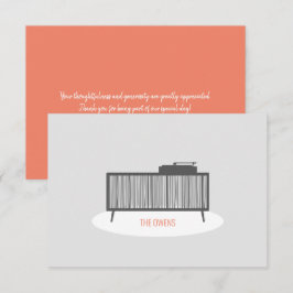 レトロターンテーブル記録閣僚サンキューカード サンキューカード