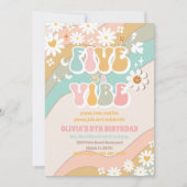 レトロダイシー ５歳の誕生日パーティーへの招待状 招待状 (正面)