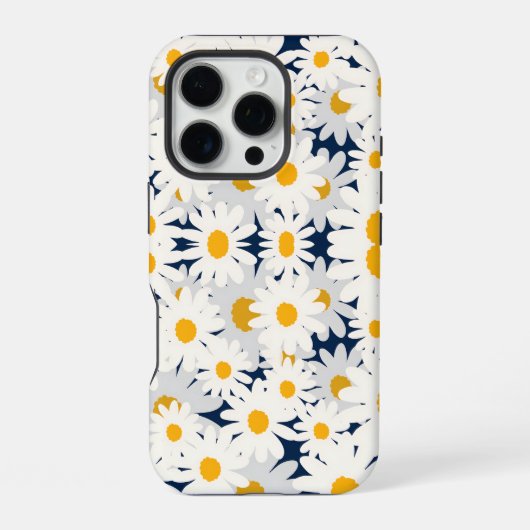 レトロダイジー花柄ビーチタオル iPhoneケース (裏面)