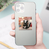レトロダイナーのかわいい編み物スカンク シール (スマートフォン)