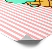 レトロダイナーアイスクリームコーンウォールアートポスター ポスター (角)