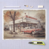 レトロダイナーカーデクページ 薄葉紙 (クラフト)