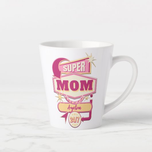 レトロダイナーサインすごいママ カフェラテマグ (右)