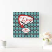 レトロダイナーサインウォールクロックギフト スクエア壁時計 (ホーム)