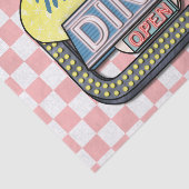 レトロダイナーサイン50sピンク市松模様にパーソナライズされた 薄葉紙 (詳細)