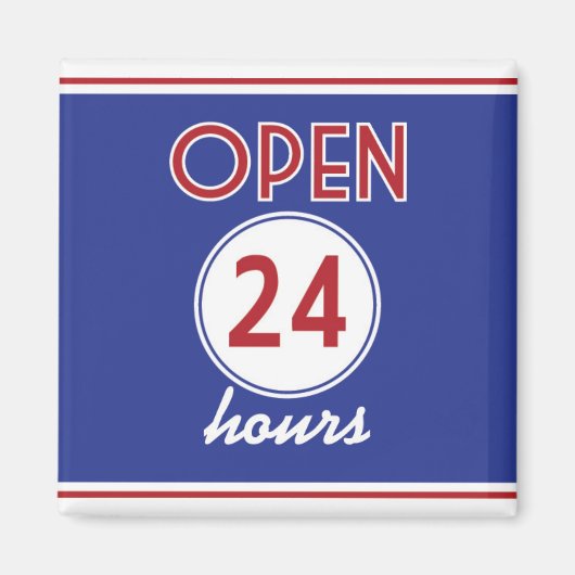 レトロダイナーデザインマグネットオープン24時間 マグネット (正面)