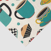 レトロダイナービール: 1950年代のコーヒーをテーマにしたティッシュペーパー 薄葉紙 (詳細)