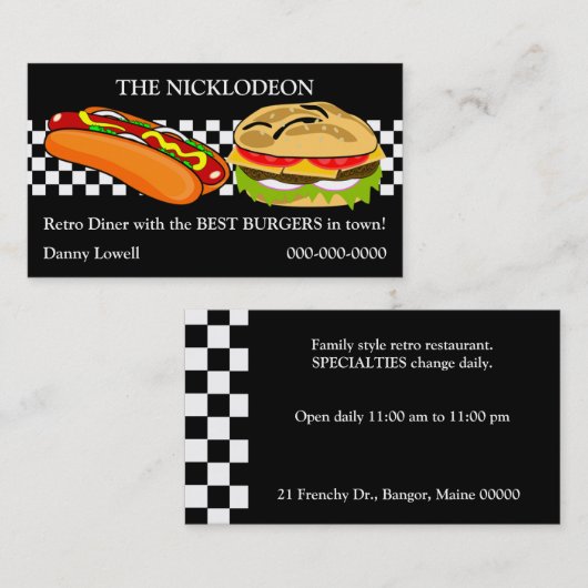 レトロダイナー名刺 名刺 (正面/裏面)