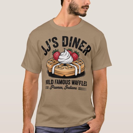 レトロダイナーTシャツ – 「JJ's Diner World Famous Waf」 Tシャツ (正面)