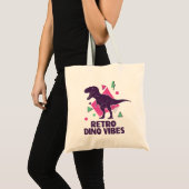 レトロダイノビブラ – 80年代風T-Rex トートバッグ (正面(商品))