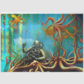 レトロダイバーメタルダイビングスーツタコデクページ 薄葉紙 (正面)