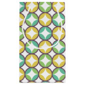 レトロダイヤモンドインサークルパターンブルーグリーン金ゴールド スモールペーパーバッグ (裏面)