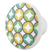 レトロダイヤモンドインサークルパターンブルーグリーン金ゴールド セラミックノブ (右)