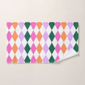 レトロダイヤモンドパタカラフルーン中世紀モダン バスタオルセット (ハンドタオル)